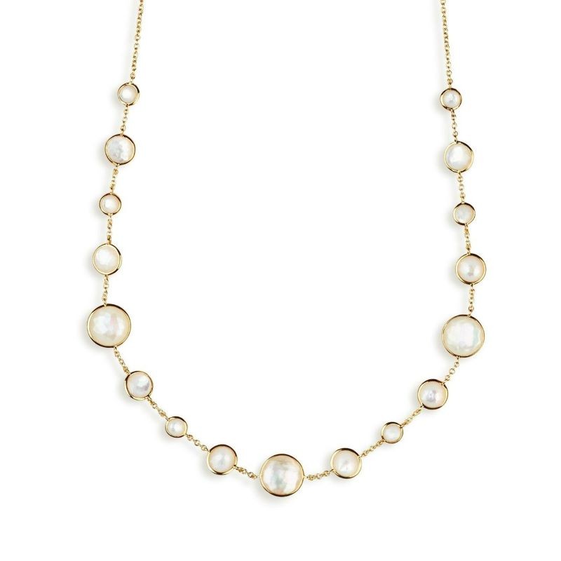 18k Yellow Gold Lollipop Mother of Pearl Necklace
