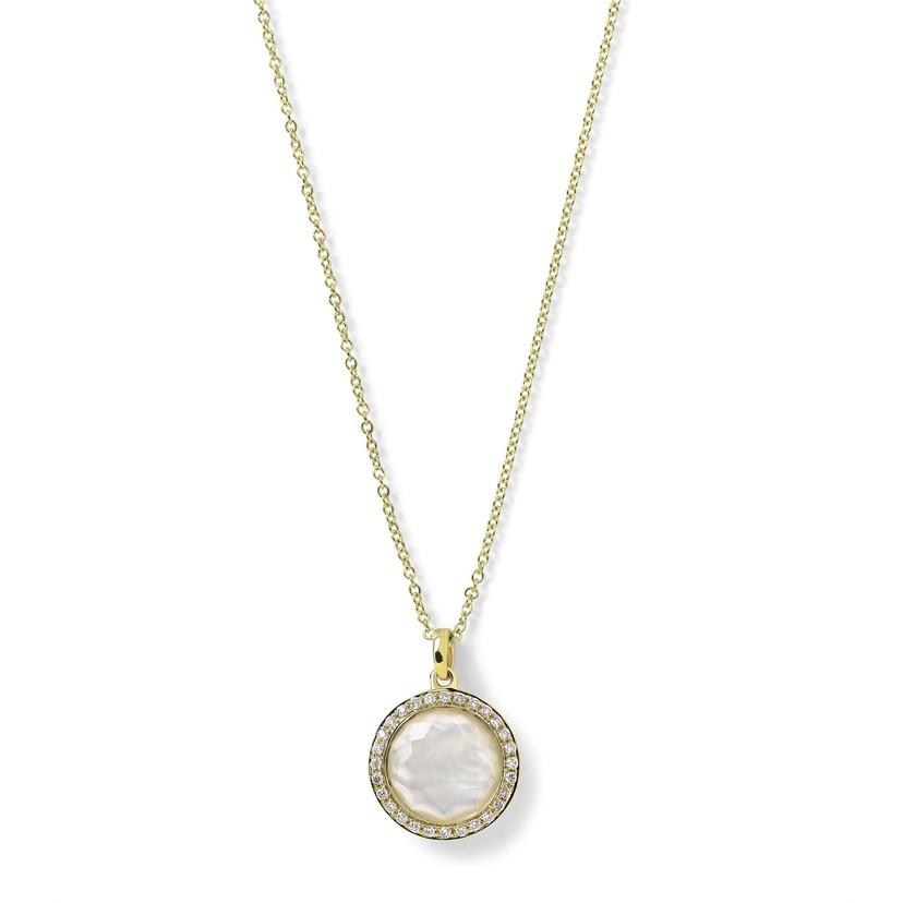 Small Pendant Necklace in 18K Gold with Diamonds