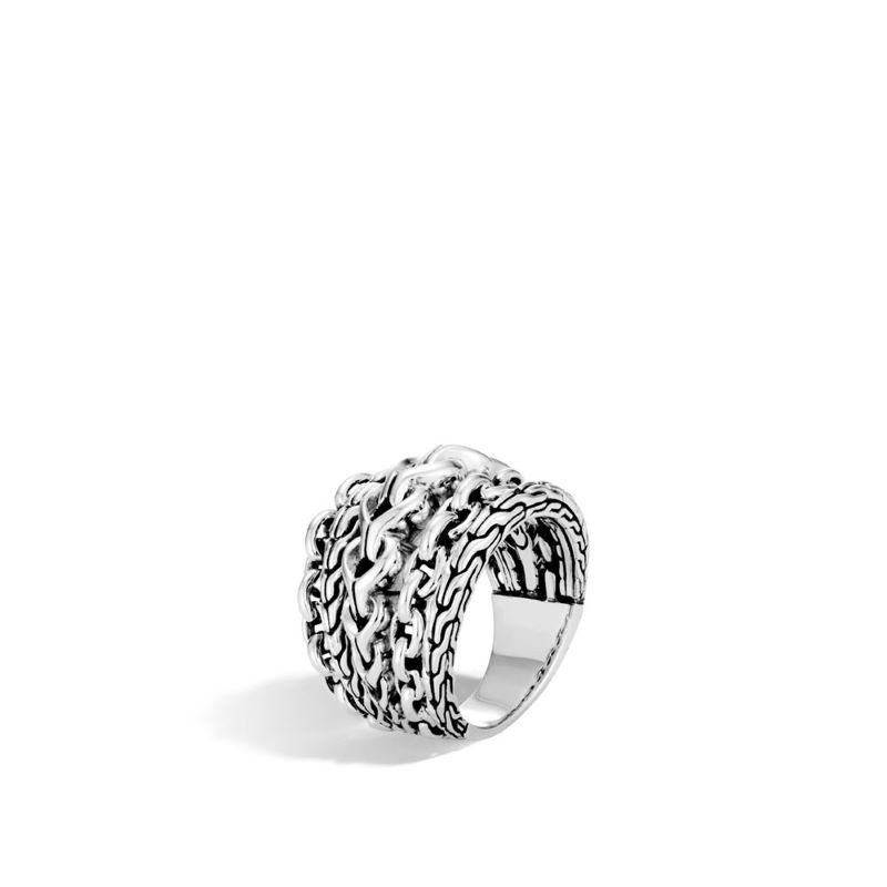 Silver Asli 5 Row Assorted Link Ring