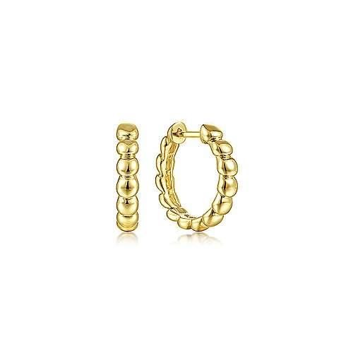 14k Yellow Gold Bujukan Huggie Earrings