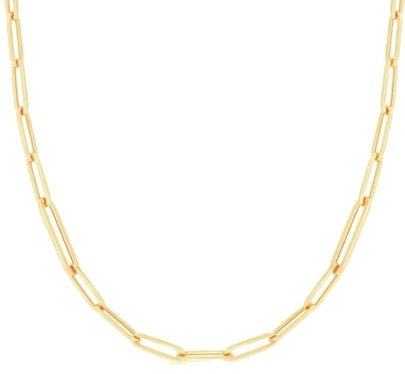18k Yellow Gold Thick Paperclip Chain Necklace
