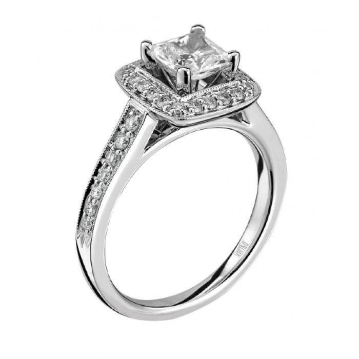 14k White Gold Luminaire Engagement Ring Mounting