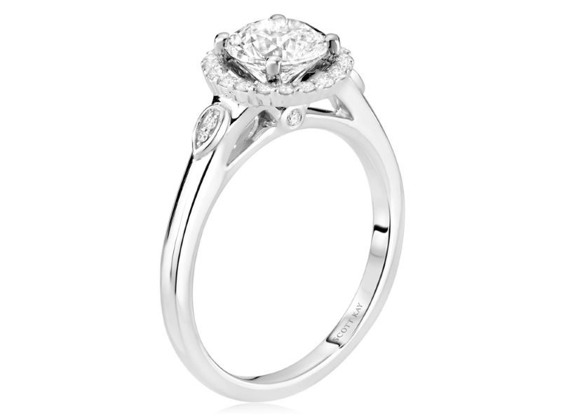 14k White Gold Luminaire Engagement Ring Mounting