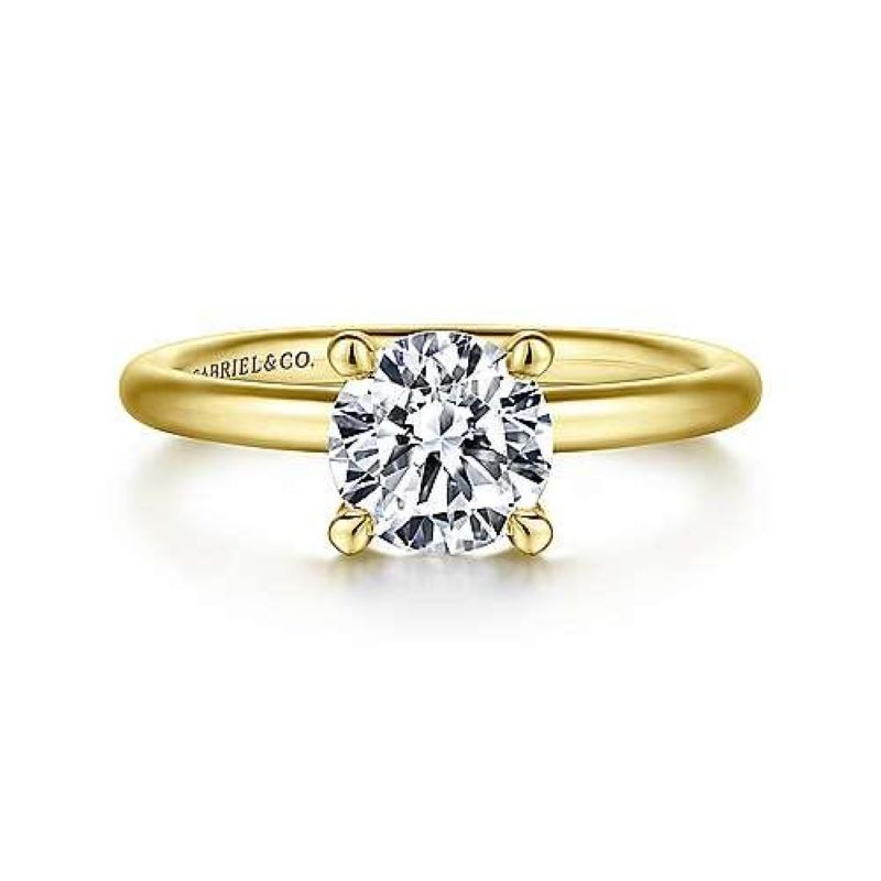 14k Yellow Gold Thin Engagement Ring Mounting