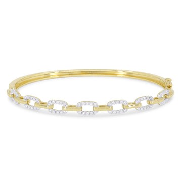 14k Yellow Gold Pave Diamond Link Bracelet