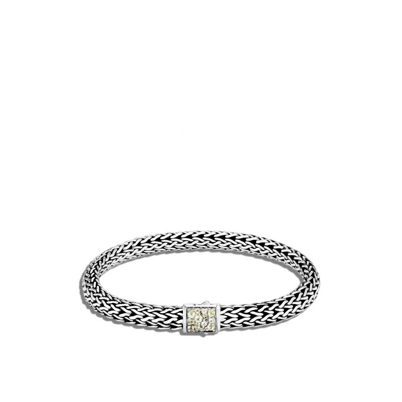 Silver Classic Chain Reversible Peridot Bracelet