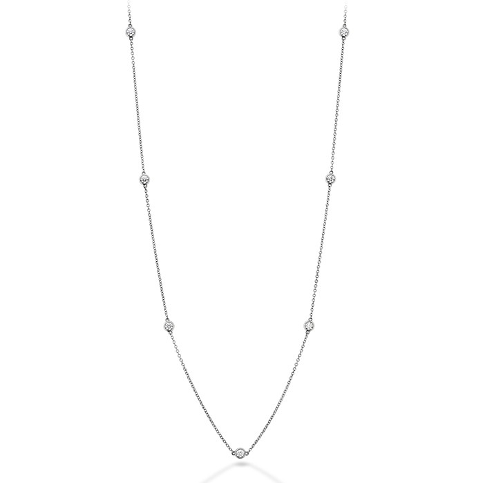 18k White Gold Optima 8 Diamond Station Necklace