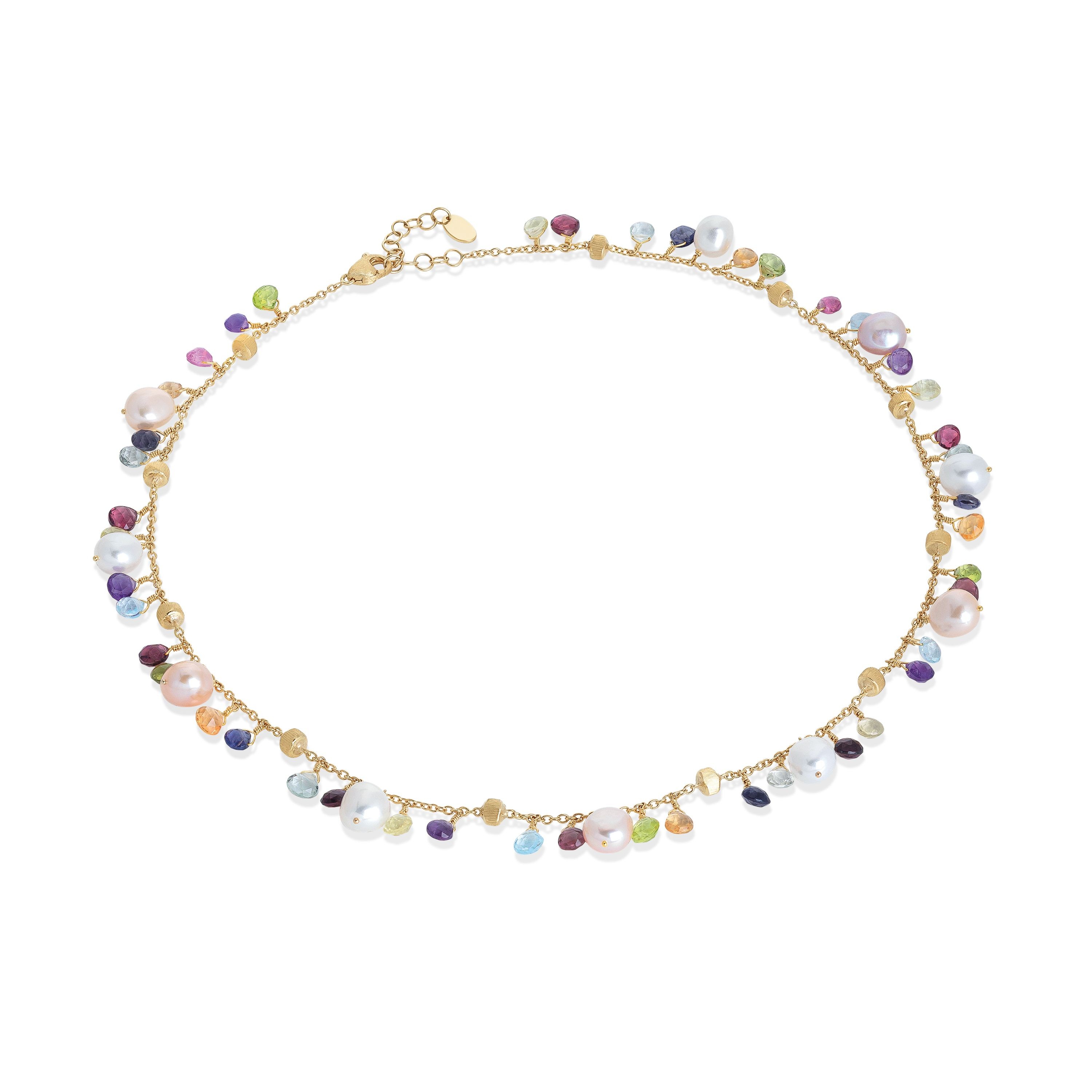 18k Yellow Gold Paradise Pearl Mixed Gemstone Necklace