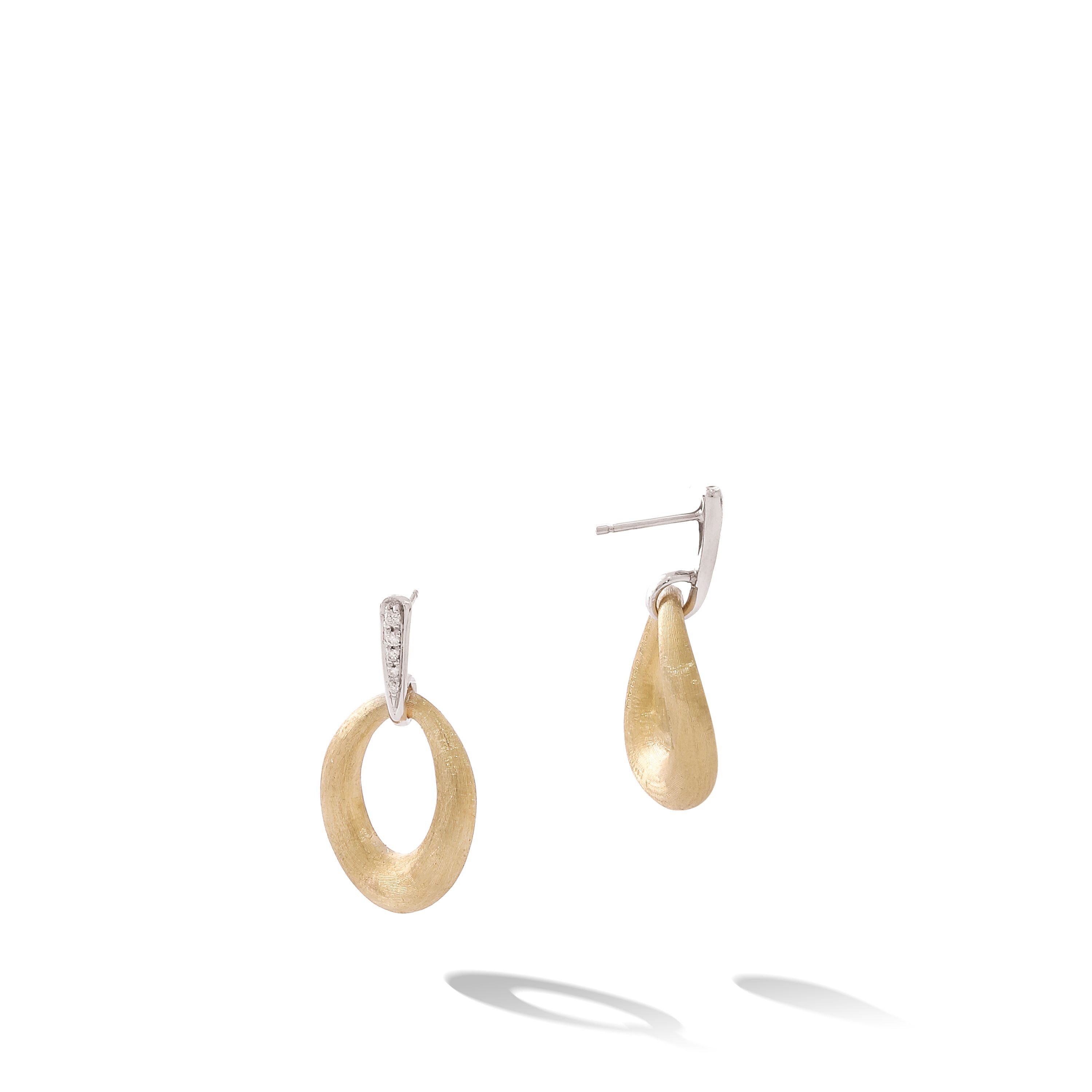18k Two Tone Lucia Diamond Dangle Earrings