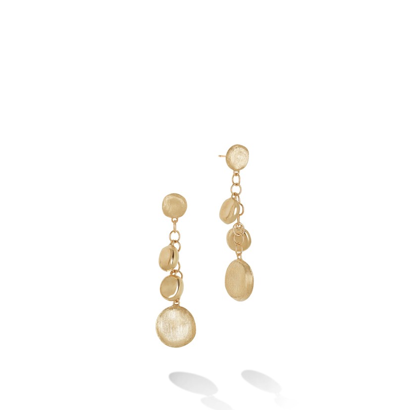 18k Yellow Gold Jaipur Satin Dangle Earrings