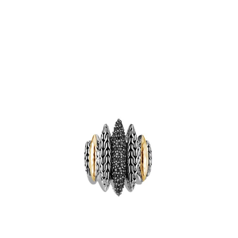 Silver and 18k Yellow Gold Classic Spear Ring