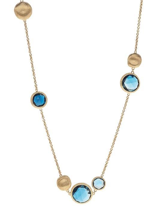 18k Yellow Gold London Blue Topaz Jaipur Chain Necklace