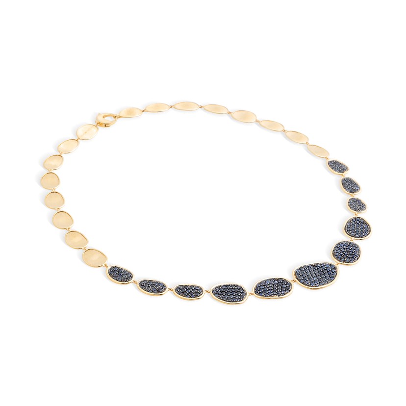 18k Yellow Gold Lunaria Sapphire Necklace
