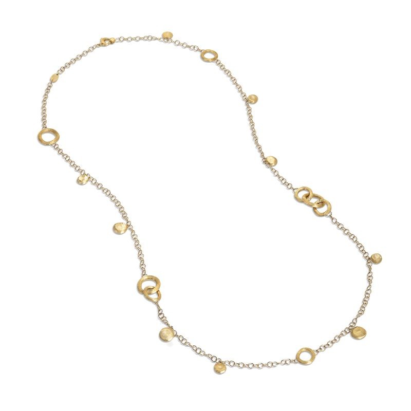 18k Yellow Gold Jaipur Satin Circle Link Necklace