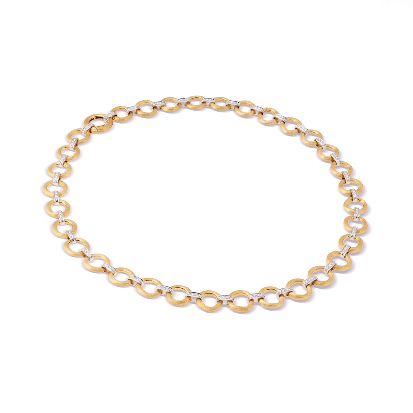 18k Two Tone Jaipur Open Circle Diamond Necklace