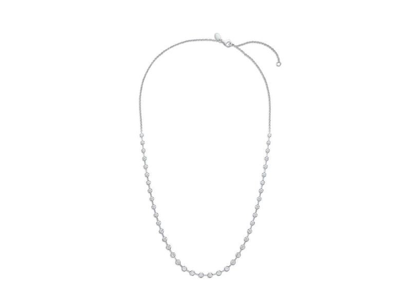 18k White Gold Serena Alternating Diamond Necklace