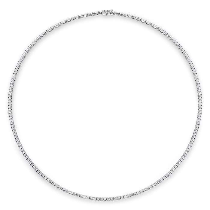 18k White Gold Diamond Tennis Necklace 