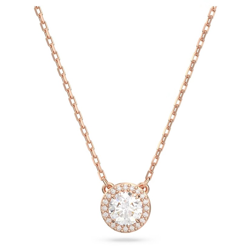 Rose Gold Constella Round Crystal Necklace