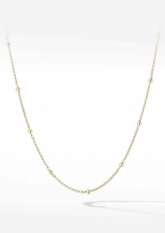 18k Yellow Gold Collectible Bead and Chain Necklace