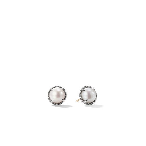 Petite Chatelaine® Stud Earrings in Sterling Silver with Pearls