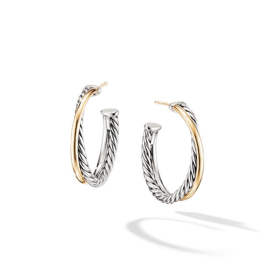 The Crossover Collection® Hoop Earrings with 18K Yellow Gold