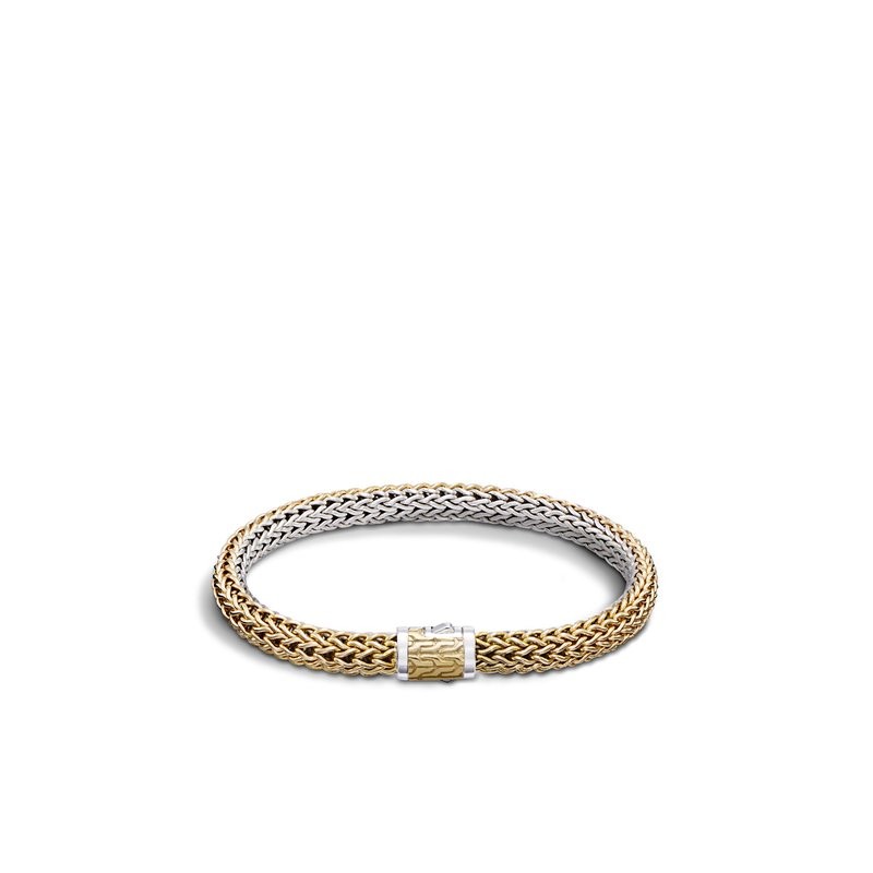 Silver and 18k Yellow Gold Small Reversible Bracelet