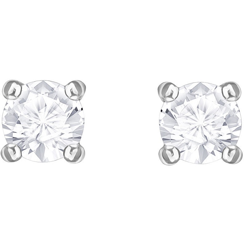 Attract Round White Crystal Stud Earrings