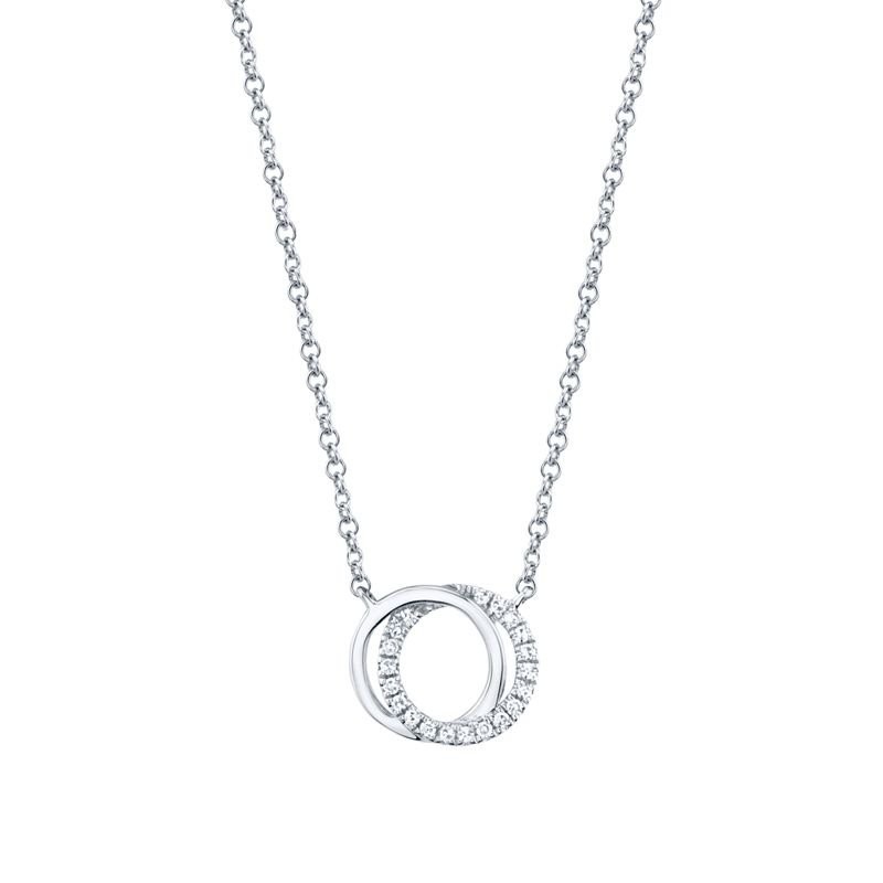 14k White Gold Interlocking Love Knot Necklace