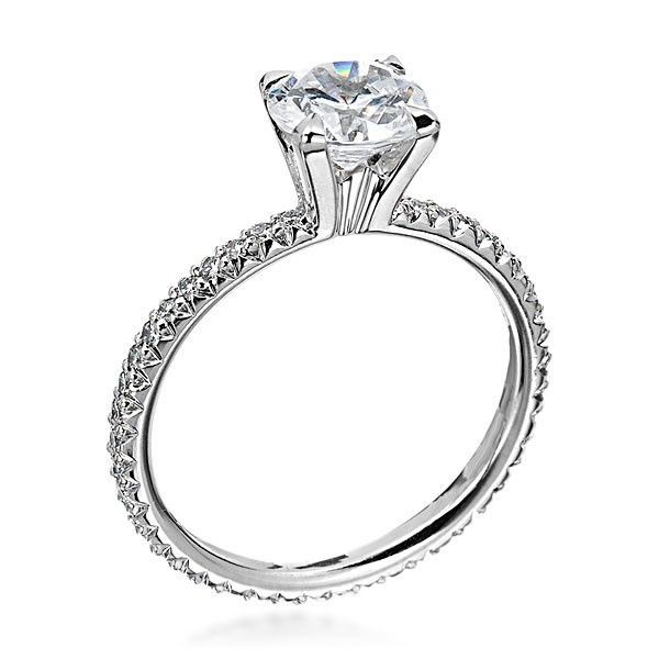 Platinum Petite Princess Engagement Ring Mounting