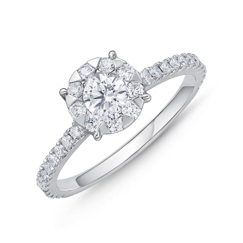 18k White Gold Bouquet Engagement Ring