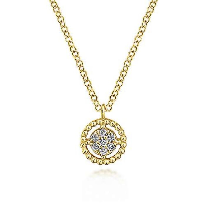 14k Yellow Gold Bujukan Diamond Circle Necklace