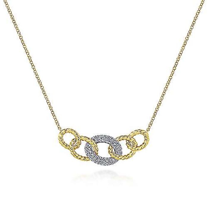 14k Two Tone Hampton Twisted Necklace