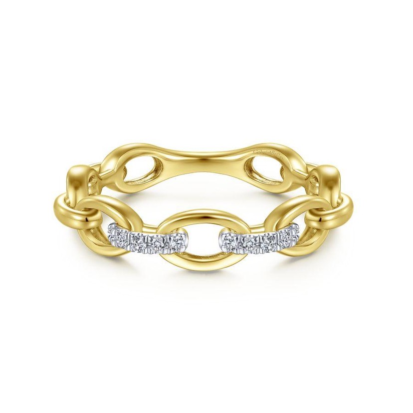 14k Yellow Gold Open Chain Link Ring