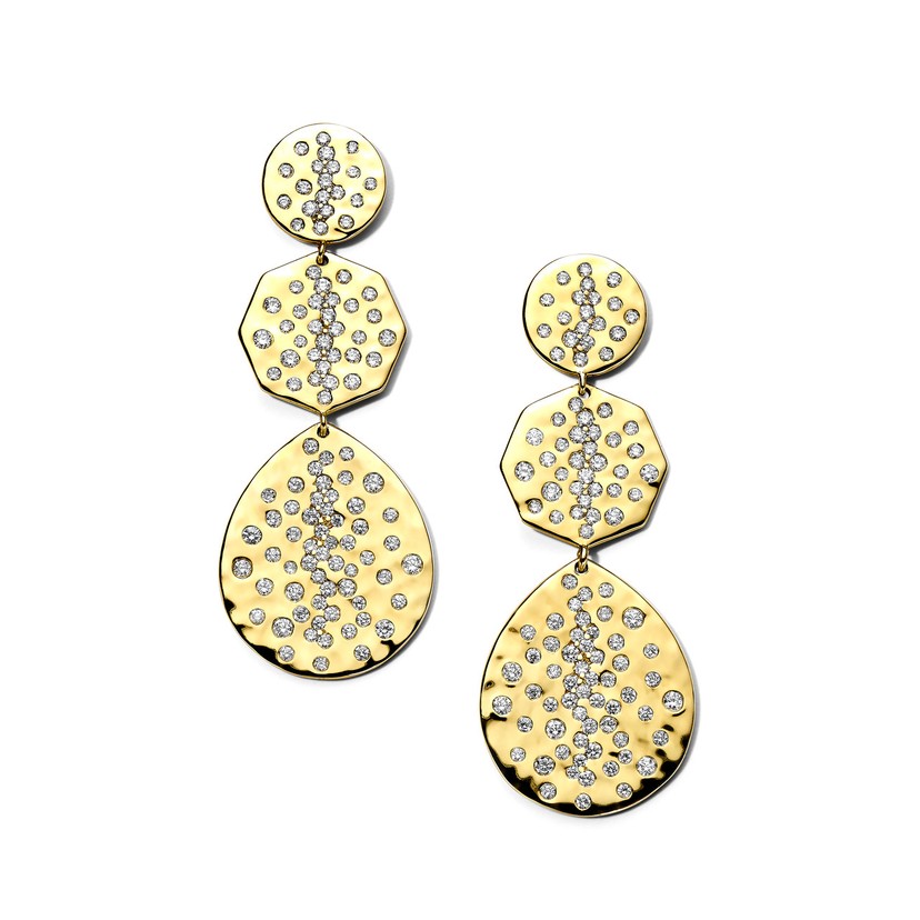 Small Crinkle Crazy 8's Earrings in 18K Gold with Diamonds