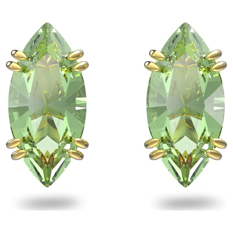 Gemma Gold Plated Green Crystal Stud Earrings