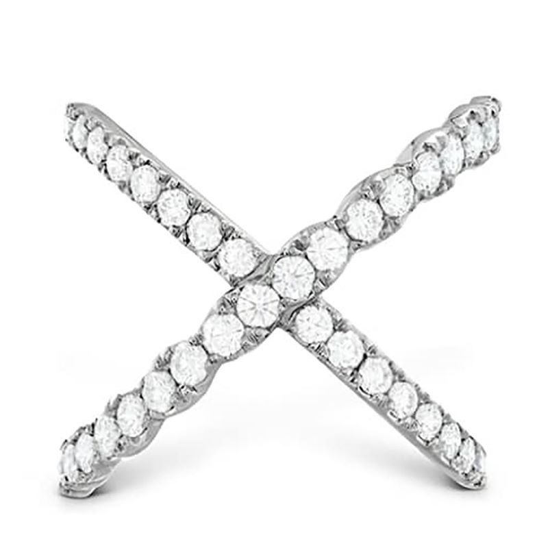 18k White Gold Lorelei Diamond Criss Cross Ring