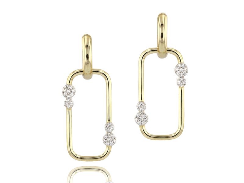 14k Yellow Gold Infinity Box Diamond Earrings