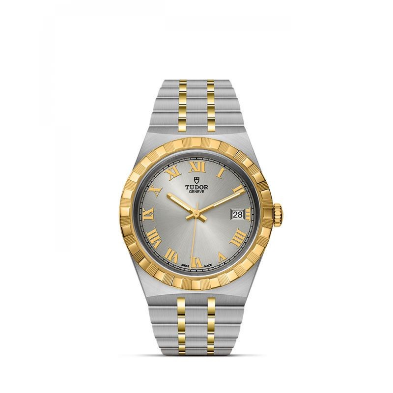 18k Yellow Gold and Steel Royal with Silver Roman Dial