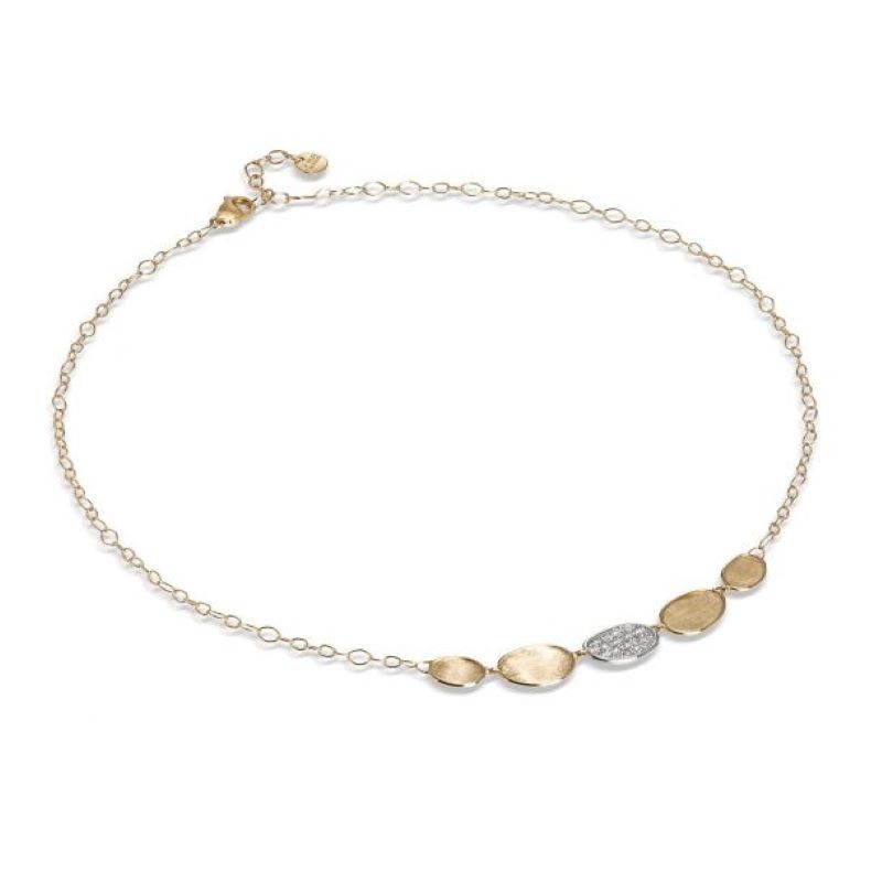 18k Two Tone Lunaria Collar Necklace