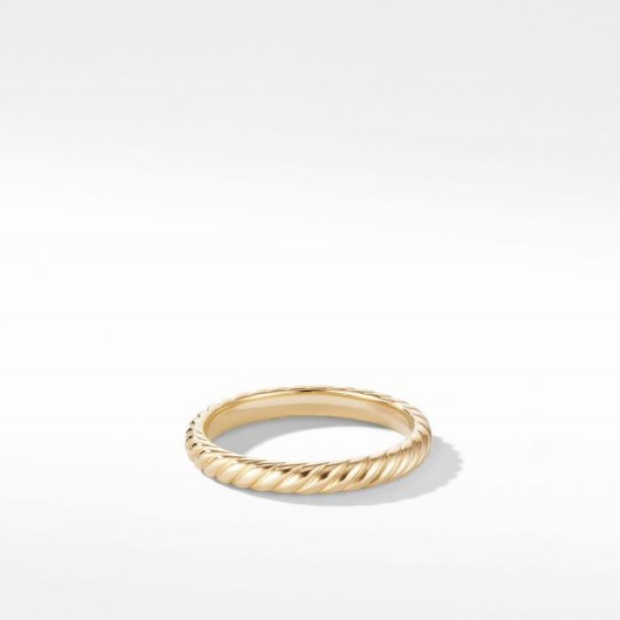 18k Yellow Gold 2mm Cable Ring
