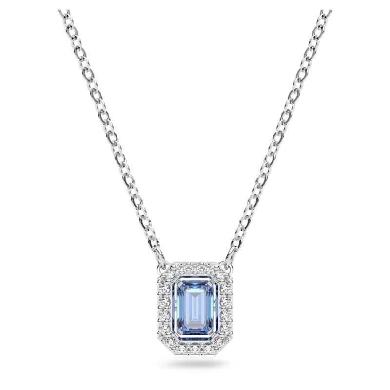 Millenia Blue Crystal Octagon Necklace
