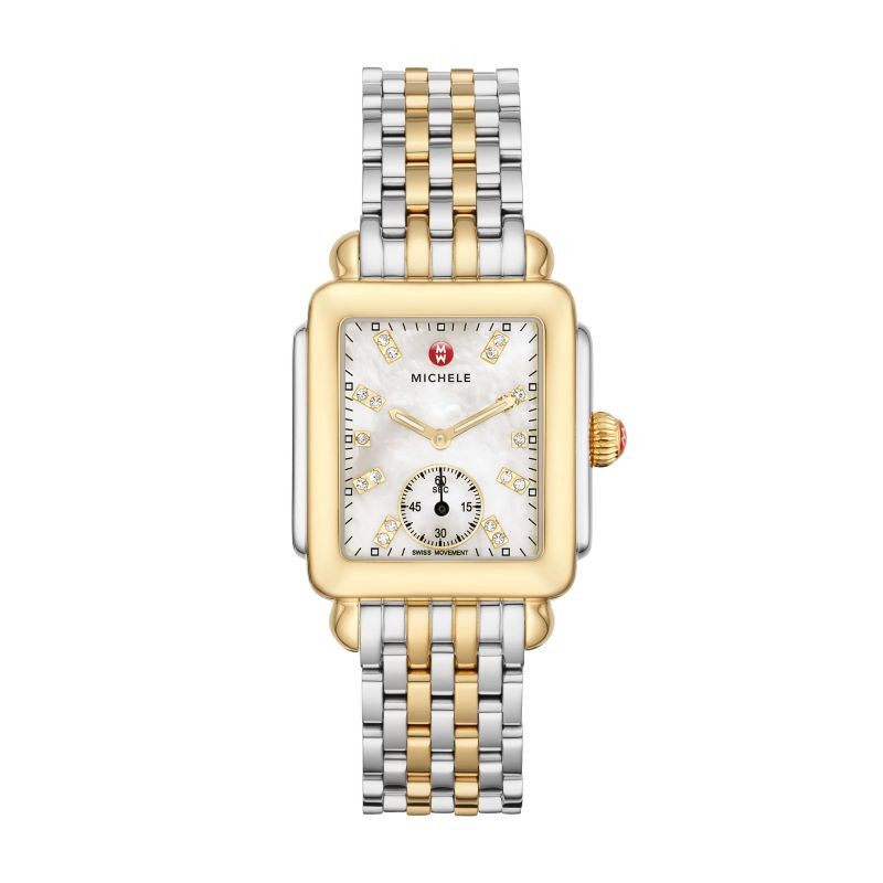 Two Tone Deco Mother of Pearl Dial Watch