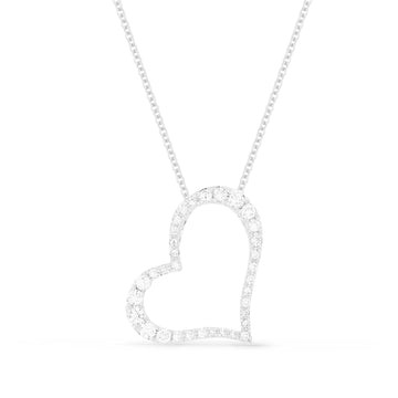 14k White Gold Pave Diamond Curvy Butterfly Necklace
