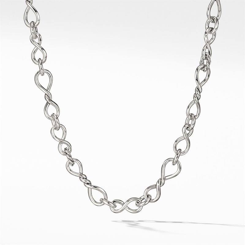 Silver Continuance Medium Twist Link Necklace