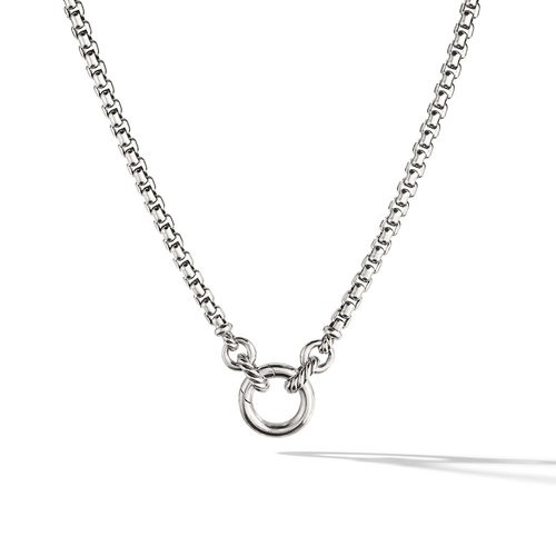 Smooth Amulet Vehicle Box Chain Necklace in Sterling Silver, 3.6mm