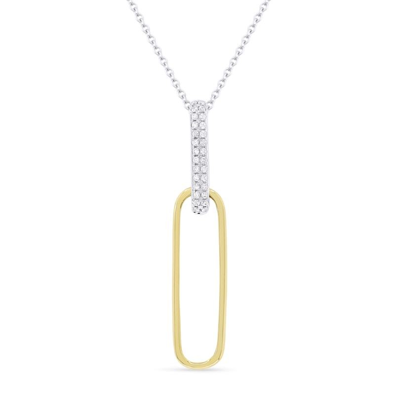 14k Two Tone Oval Bale Necklace