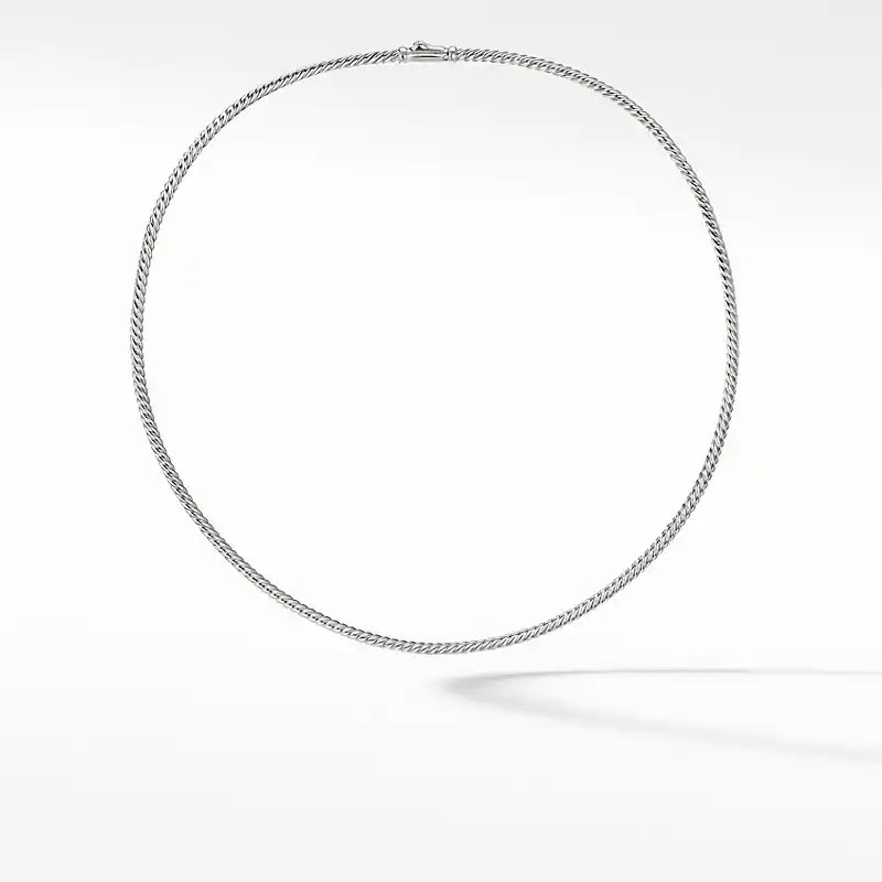 Silver Cablespira Choker Necklace