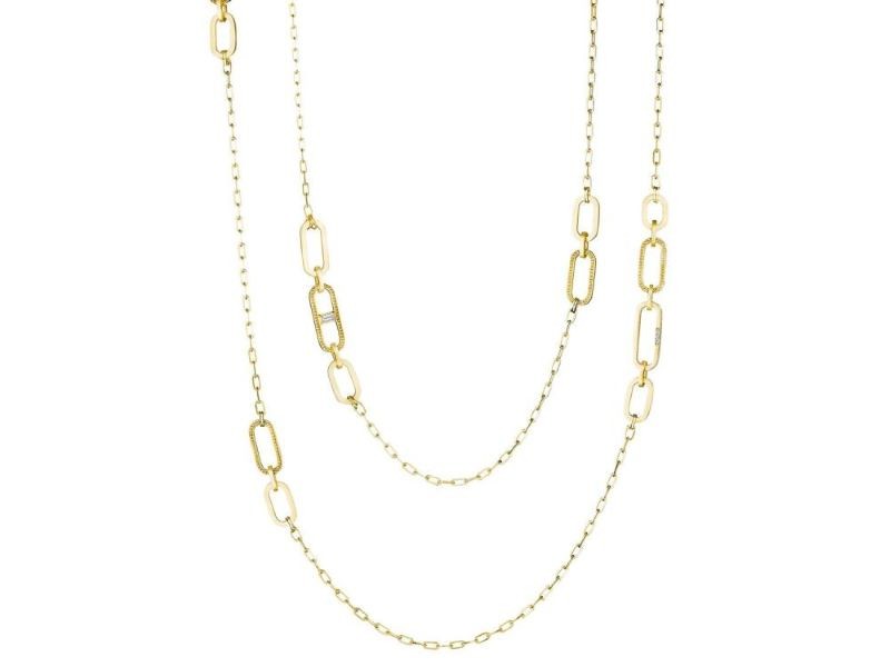 18k Yellow Gold Large Diamond Paperclip Necklace