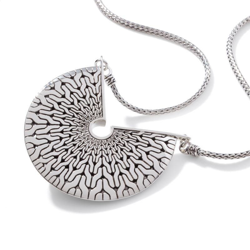 Silver Classic Radial Mandala Inspired Necklace