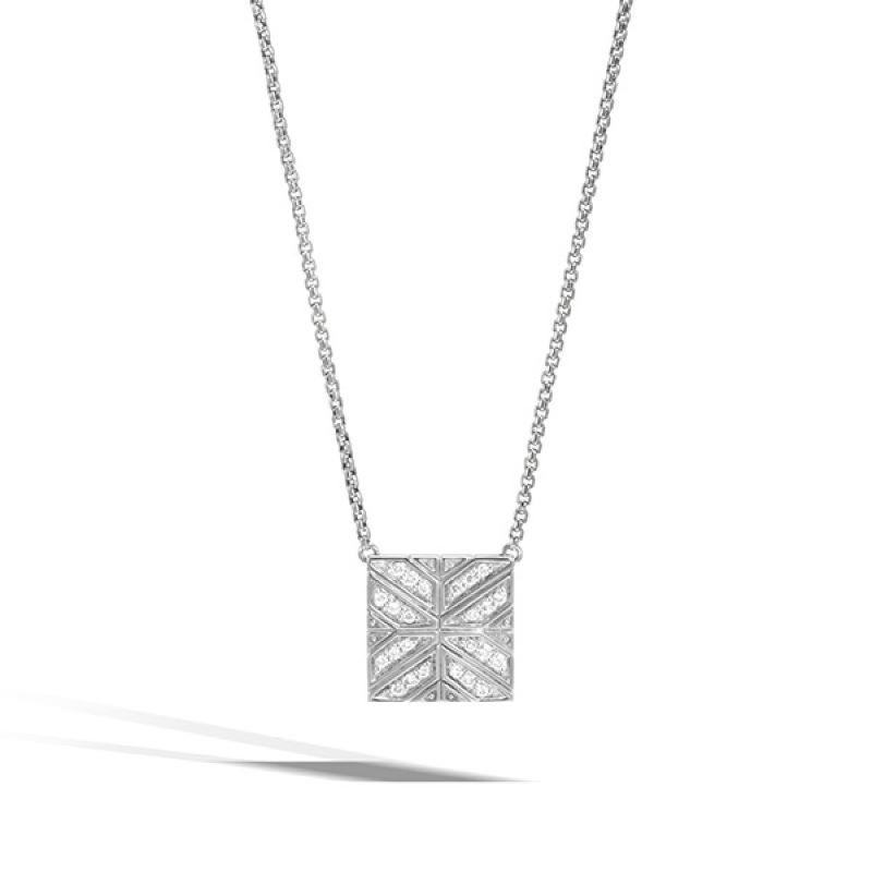 Silver Modern Chain Chevron Necklace